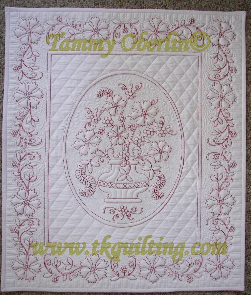 Machine Red Work Quilt