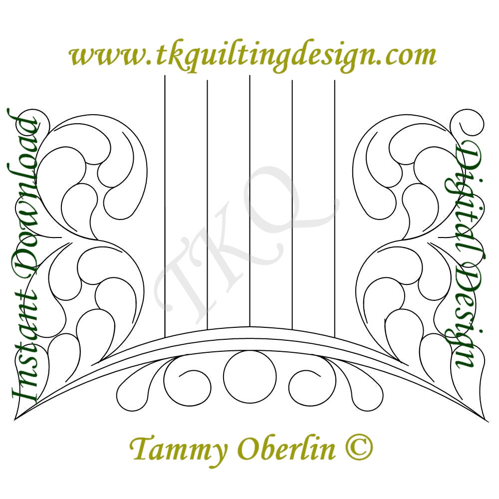 2664 Curling Feathers Outer Border 8