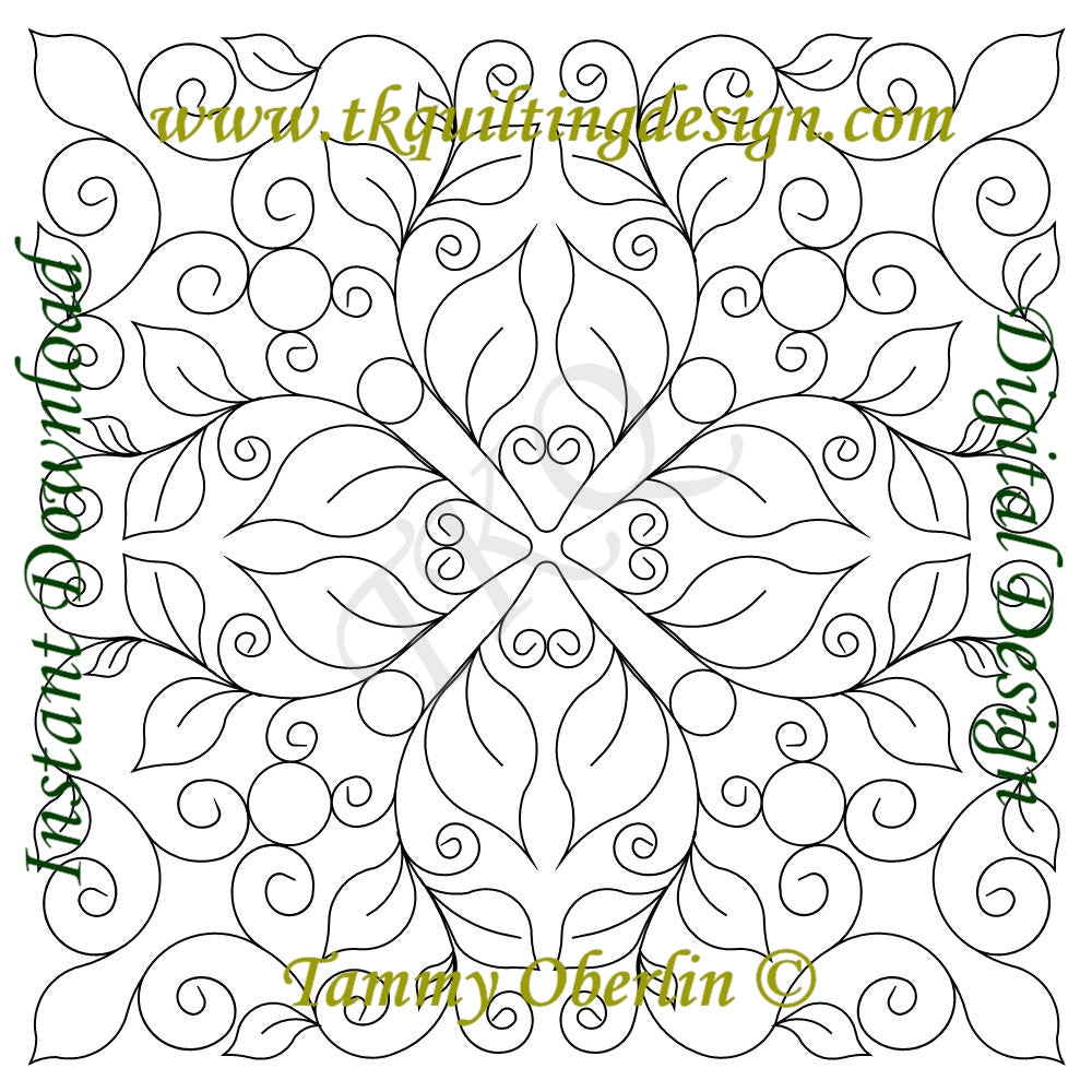 2666D Curling Leaves Block 16