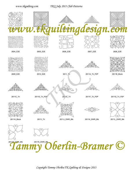 33 TKQ JULY 2013 Pattern Bundle | TK Quilting & Design II