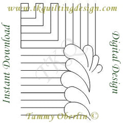 3587 Feather & Keys Border 7 Corner