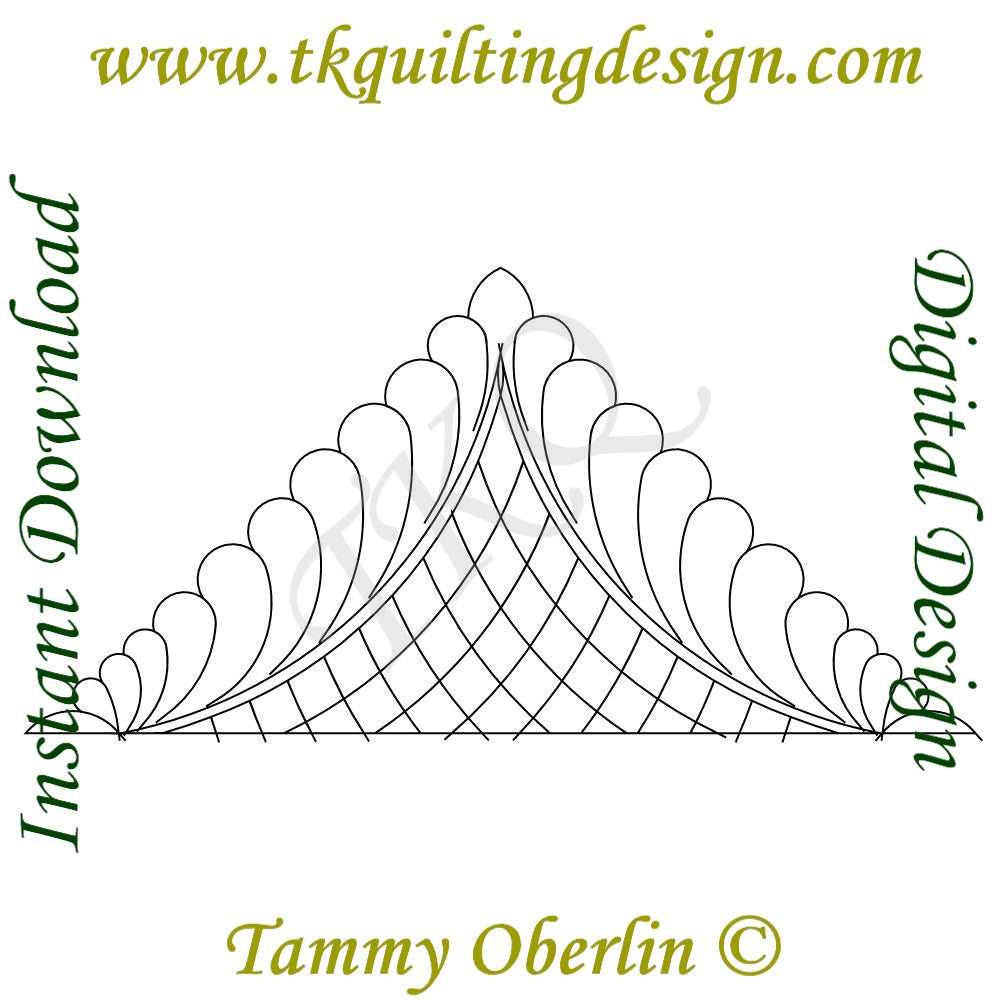 3651A Feather Curve Hatch Triangle 16x8 | TK Quilting & Design II