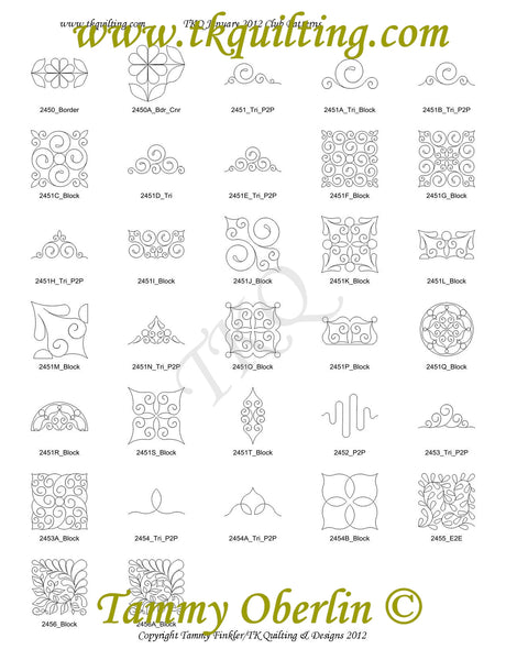 15 TKQ January 2012 Pattern Bundle | TK Quilting & Design II