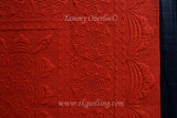 Something in Red Whole Cloth Quilt detail 2