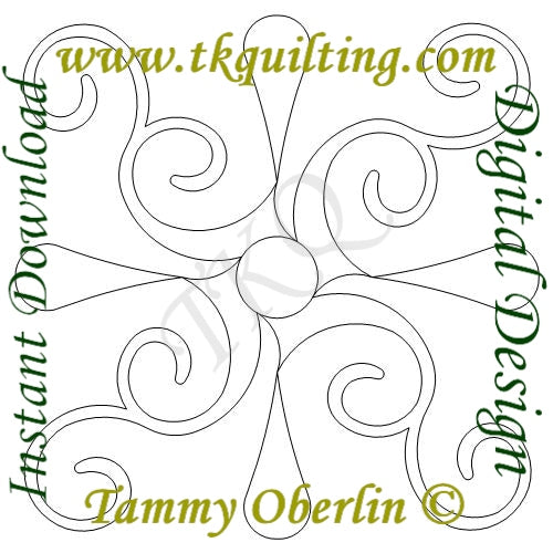 Curling Ribbons Quilt Pattern 432 Simple Curling Pattern Set | TK Quilting & Design II