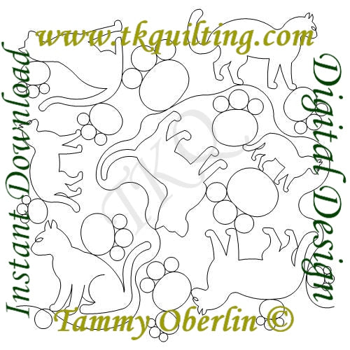 E2e Cat Pattern 2260 Cats Allover E2E | TK Quilting & Design II