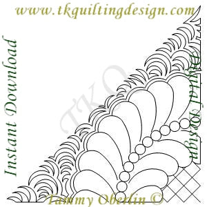 2279A Feathered Pearl Wreath 12 w Background Half Tri