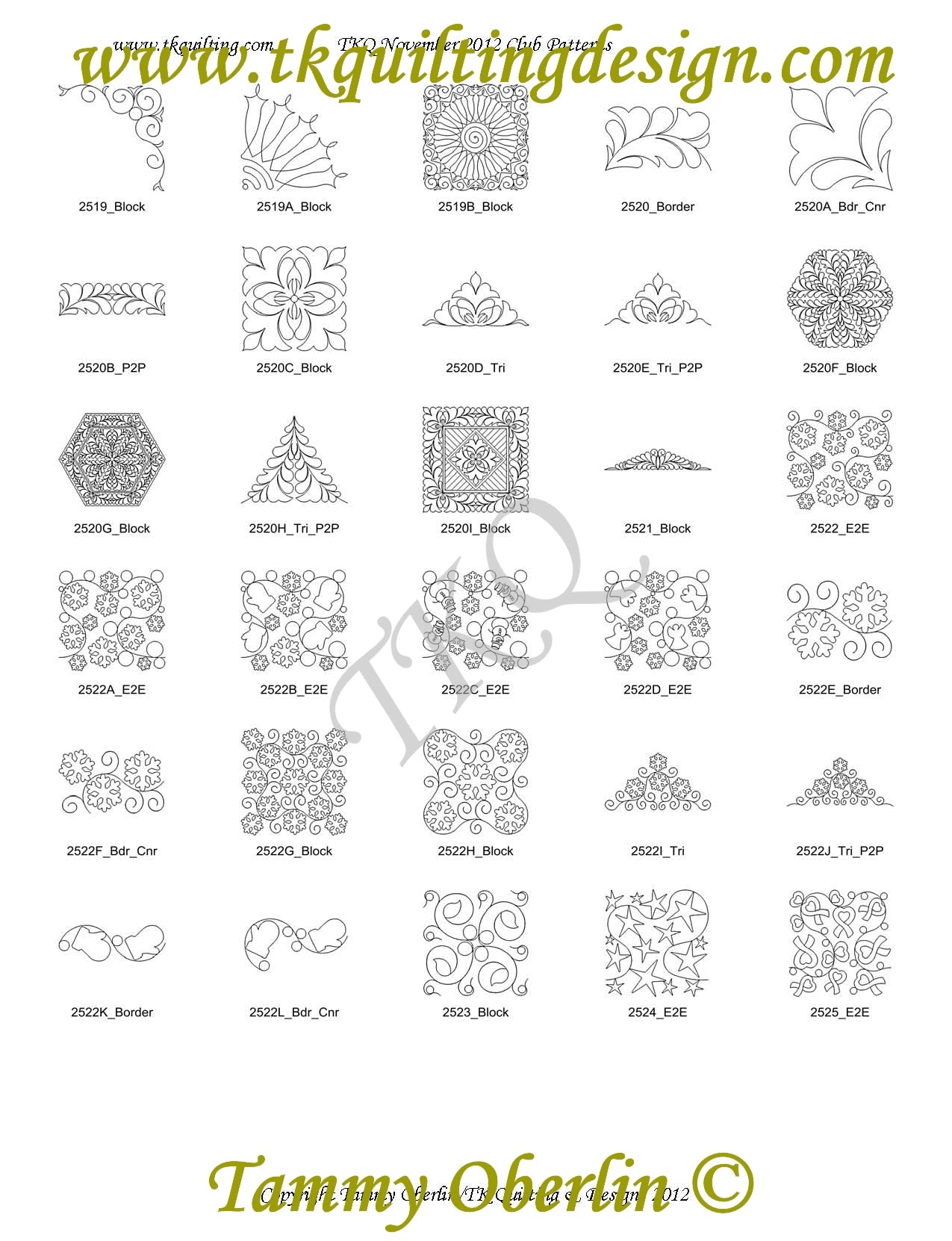 25 TKQ November 2012 Pattern Bundle