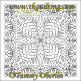 2819A Mirrored Feather Bdr 6 Cnr - TK Quilting & Design