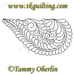 2827B Lg Feathered Heart Blk 22 Hlf 2 - TK Quilting & Design