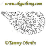 2827B Lg Feathered Heart Blk 22 Hlf 2 - TK Quilting & Design