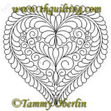 2827 Lg Feathered Heart Block 20 - TK Quilting & Design