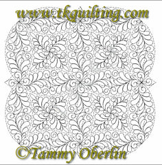 Feathered Square Quilt Stencil Double Wedding Ring Design 8-1/2in x 8-1/2in  116 - 045285001168