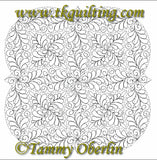 2846A Elegant DWR Feather Melon P2P - TK Quilting & Design
