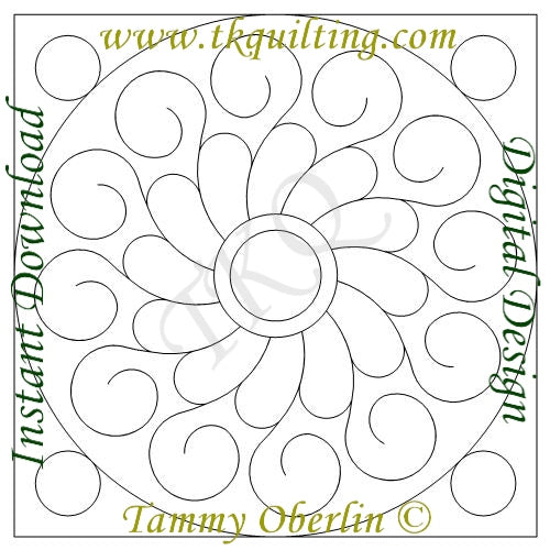 2871A Curling Flower Circle Blk 13