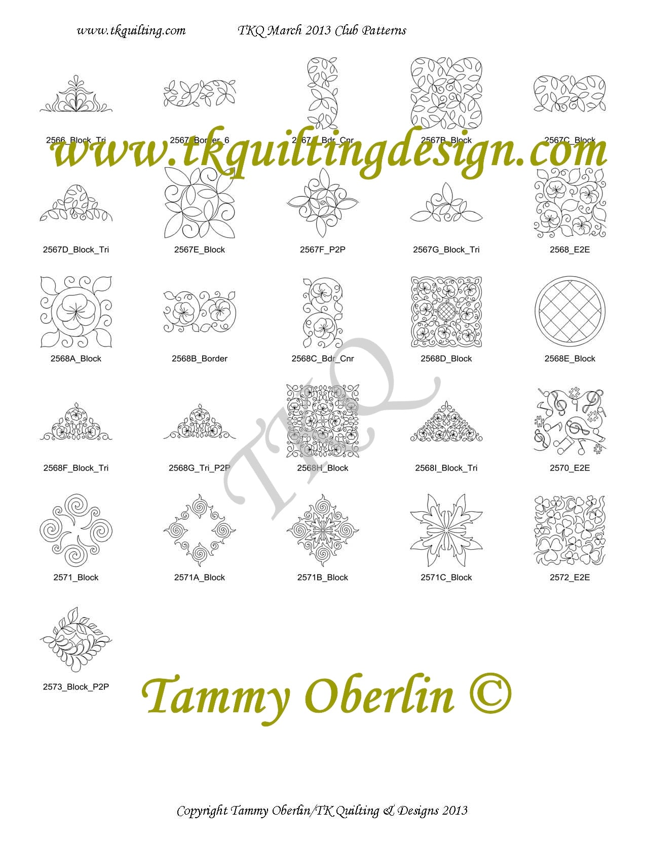29 TKQ March 2013 Pattern Bundle