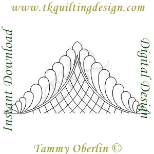 3231 Feather Curve Cross Hatch Triangle 16 x 8 | TK Quilting & Design II