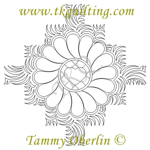 554 Double Irish Chain Feather Wreath & Heart Set
