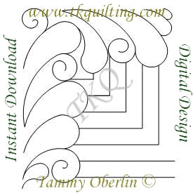 3444A Curls & Feather II Border 7 Corner
