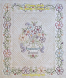 Hand Redwork - Machine quilting - Marian's Floral Bouquet
