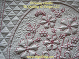 Machine Redwork - Machine quilting - Marian's Floral Bouquet - detail