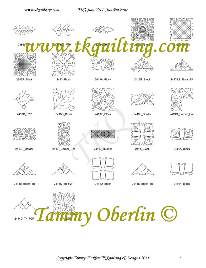 9 TKQ July 2011 Pattern Bundle