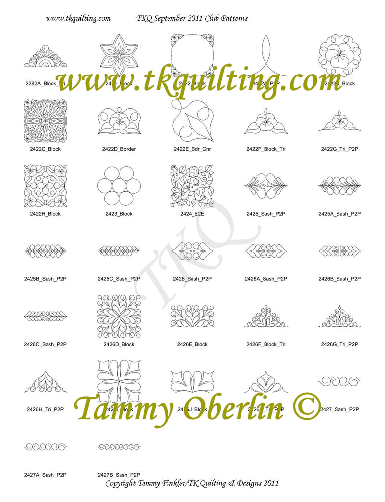 Tk September Pattern Sale Patterns | TK Quilting & Design II